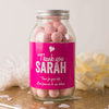 Personalised Jar Of Strawberry Bonbons - Thank You