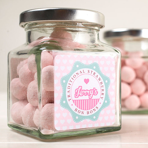 Personalised Jar Of Strawberry Bonbons - Traditional