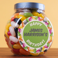 Personalised Jelly Beans Jar - Happy Birthday