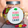 Personalised Jelly Beans Jar - Merry Elfing Xmas