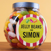 Personalised Jelly Beans Jar - Red Stripes