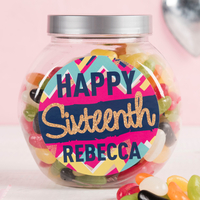 Personalised Jelly Beans Jar - Sixteen
