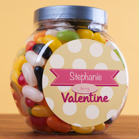 Personalised Jelly Beans Jar - Valentine Spots