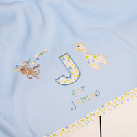 Personalised Jungle Fleece Blanket - Blue