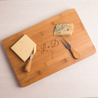 Personalised Large Rectangular Wooden Cheese Board - Couple
