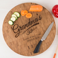 Personalised Large Round Bamboo Chopping Board - Grandma