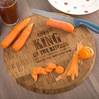 Personalised Large Round Bamboo Chopping Board - King Of The Kitchen