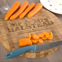 Personalised Large Round Bamboo Chopping Board