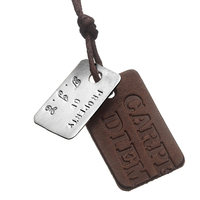 Personalised Leather Dog Tag Necklace