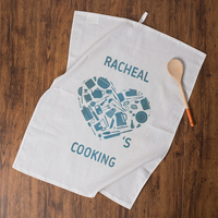 Personalised Loves Cooking Tea Towel