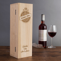 Personalised Luxury Wooden Wine Box - Birthday Design