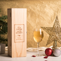 Personalised Luxury Wooden Wine Box - Eat,  Drink and be Merry
