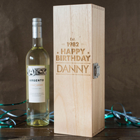 Personalised Luxury Wooden Wine Box - Established