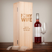 Personalised Luxury Wooden Wine Box - I Love My Wife