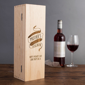 Personalised Luxury Wooden Wine Box - Mother