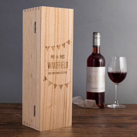 Personalised Luxury Wooden Wine Box - Mr & Mrs - Bunting