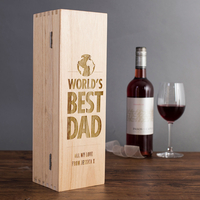 Personalised Luxury Wooden Wine Box - World