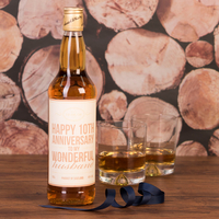 Personalised Malt Whisky - Wonderful Husband,  10th Anniversary