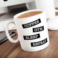 Personalised Mug - Gym Sleep Repeat