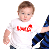 Personalised My First Christmas T-Shirt & Hat Set