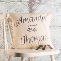 Personalised Natural Cushion - Couple