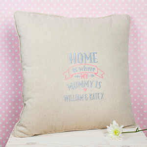 Personalised Natural Cushion - Home Is