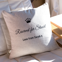 Personalised Natural Cushion - Reserved For...