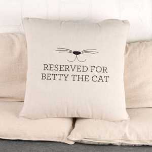 Personalised Natural Cushion - Reserved for the Cat