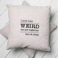 Personalised Natural Cushion - Weird Together