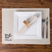 Personalised Natural Set Of 4 Placemats - Mr & Mrs