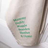Personalised Natural Tea Towel - Family Names
