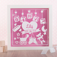 Personalised New Baby Box Frame
