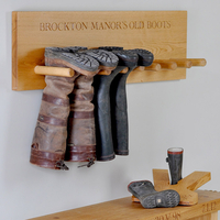 Personalised Oak Wall Welly Rack