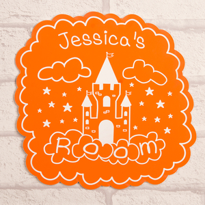 Personalised Orange Room Sign - Castle