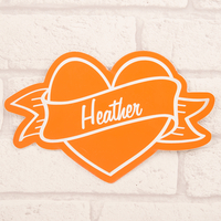 Personalised Orange Room Sign - Heart