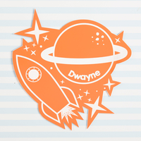 Personalised Orange Room Sign - Space