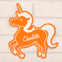 Personalised Orange Room Sign - Unicorn