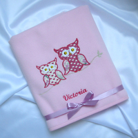 Personalised Owl Fleece Blanket