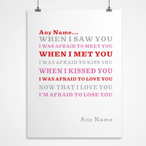 Personalised Pink Love Poem Print