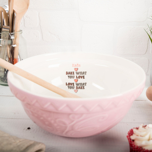 Personalised Pink Mixing Bowl - Bake What You Love