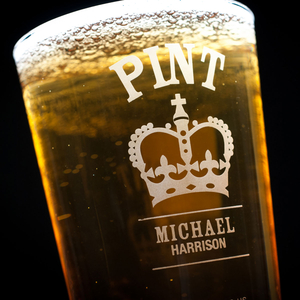 Personalised Pint Glass - Big Crown