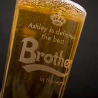 Personalised Pint Glass - Definitely The Best Brother