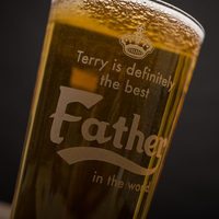 Personalised Pint Glass - Definitely The Best Father