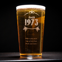 Personalised Pint Glass - Rosette