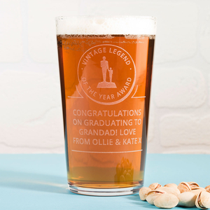 Personalised Pint Glass - Vintage Legend Of The Year