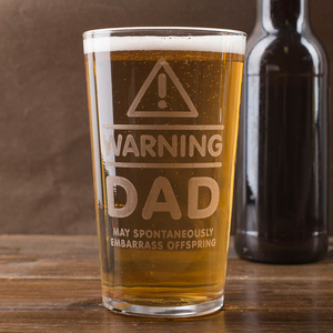 Personalised Pint Glass - Warning