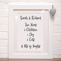 Personalised Print - Couples Years