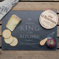 Personalised Rectangular Slate Cheeseboard - King Of The Kitchen