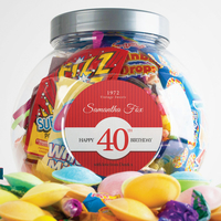 Personalised Retro Sweet Jar - 40th Birthday