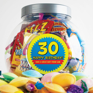 Personalised Retro Sweet Jar - Birthday Age